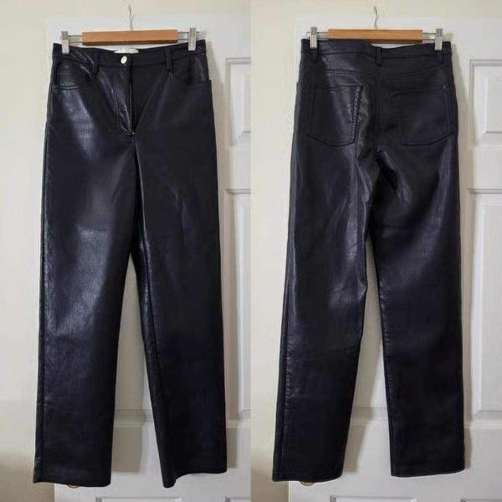 Aritzia Melinda pant | Black Straight Leg Women's faux leather pant